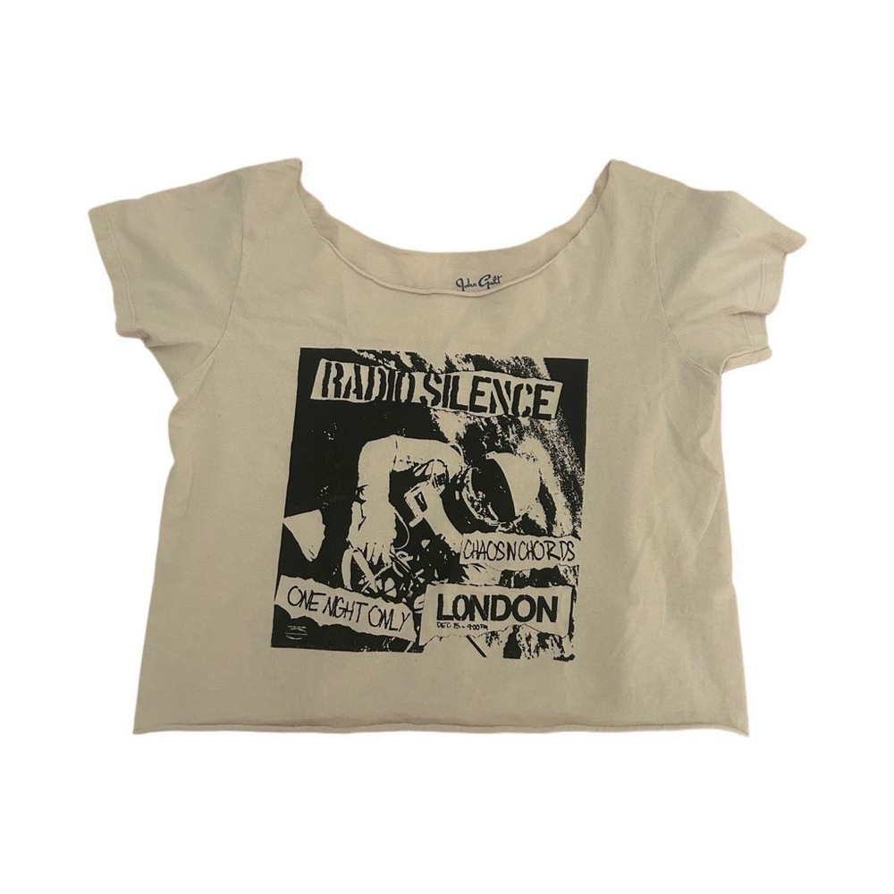 brandy melville off the shoulder graphic top